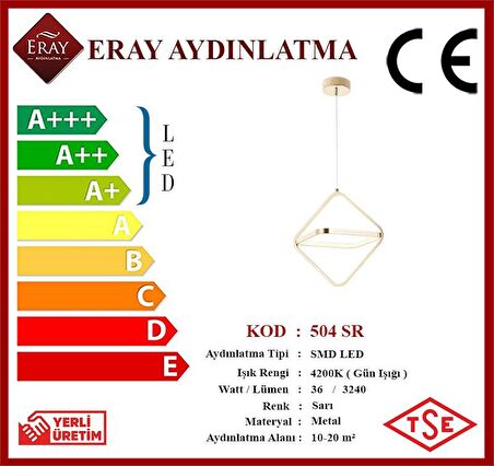 504 Sarı Led Avize