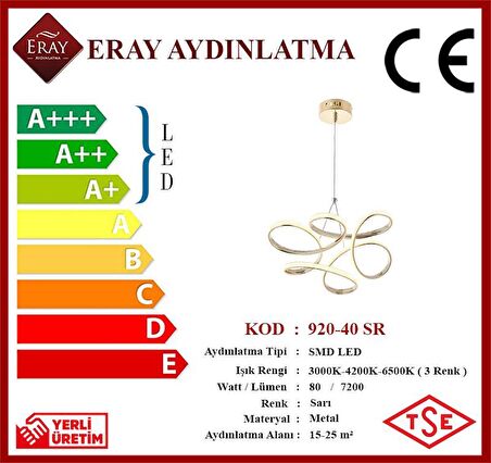 920-40 Led Sarı Avize