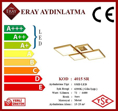 4015 Sarı Led Avize