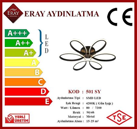 501 Siyah Led Avize