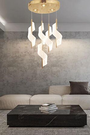 Eray Aydınlatma P9099-4+1 5 Li Sarı Led Avize