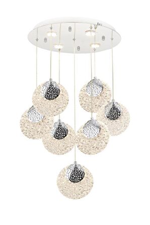 Eray Aydınlatma 1978-6+1 7li Krom Sarkıt Led Avize