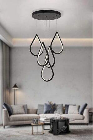 4011-5 Y Siyah Led Avize