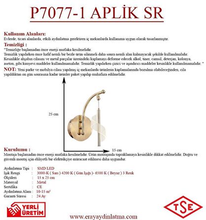 P7077-1 Aplik Sarı