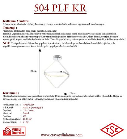 504 Krom Plofonyer Led Avize