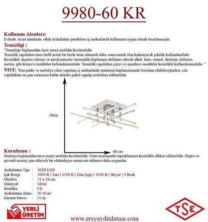 Eray Aydınlatma 9980-60 Krom Led Avize