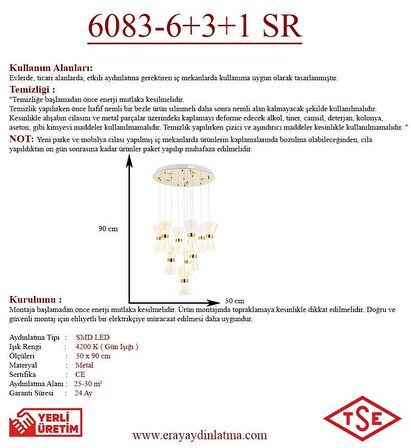 6083-10 10lu Sarkıt Led Avize