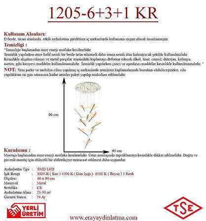 1205-10 10lu Krom Sarkıt Led Avize