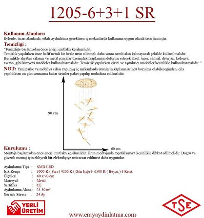 1205-10 10lu Sarkıt Led Avize