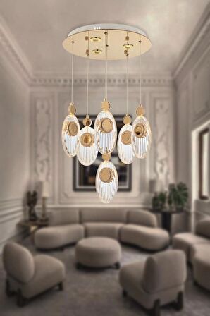 1203-5+1 6 Li Sarı Led Avize