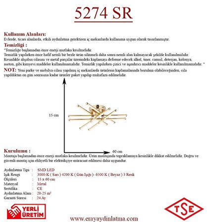 5274 Sarı Led Avize