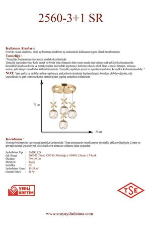 2560-3+1 4lü Sarkıt Led Avize