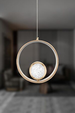 1802-1 Gold Kristalli Led Avize