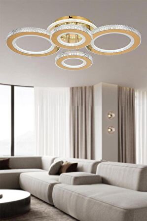 Eray Aydınlatma 2023-4 Sarı Dimmer Kumandalı Led Avize
