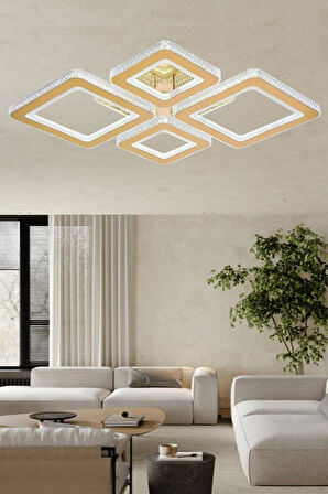 2021-4 Sarı Dimmer Kumandalı Led Avize