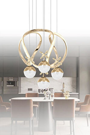 1688-50 SR 4 Toplu Gold Led Avize