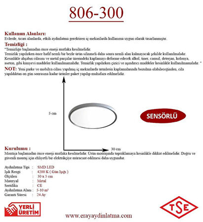 Eray Aydınlatma 806-300 Sensörlü Led Avize