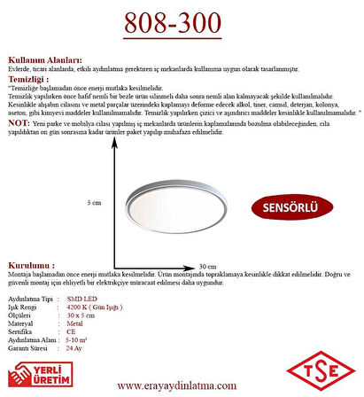 Eray Aydınlatma 808-300 Sensörlü Led Avize