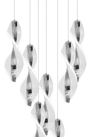 Eray Aydınlatma 8091-6+1 7li Krom Sarkıt Led Avize