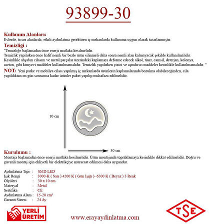 Eray Aydınlatma 93899-30 Plofonyer Led Avize
