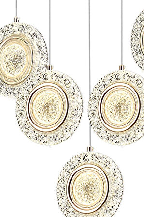 Eray Aydınlatma 3032-4+1 5li Sarkıt 3 Renk Led Avize