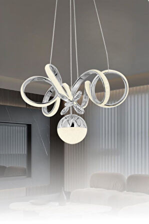 Eray Aydınlatma 9168-1 Krom Kristal Taşlı Led Avize