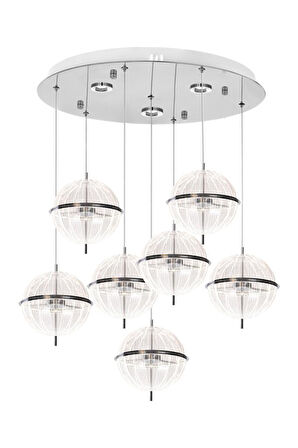 Eray Aydınlatma 8265-6+1 Krom Sarkıt Led Avize