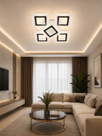 Eray Aydınlatma A016-4+1 Beyaz Dimmer Kumandalı Led Avize