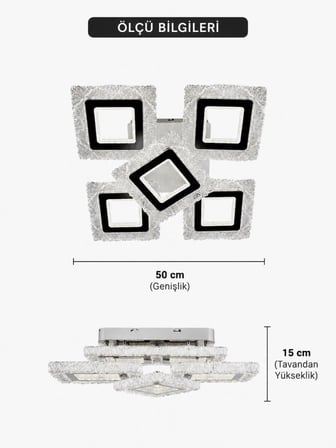 Eray Aydınlatma A016-4+1 Beyaz Dimmer Kumandalı Led Avize