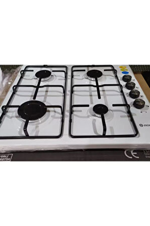 Grünberg Beyaz Slim Emaye Set Üstü Ocak S2410 Eb