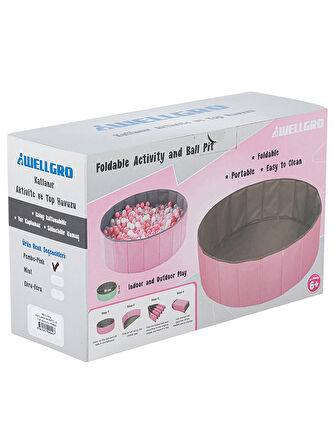 Wellgro Katlanır Aktivite ve Oyun Havuzu Pembe