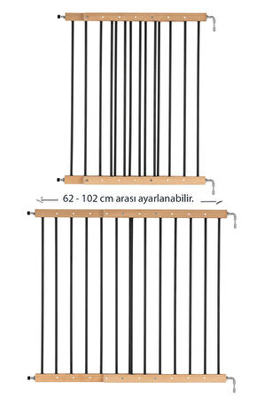 Wellgro 62-102 cm Ahşap Uzayan Güvenlik Kapısı