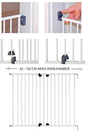 Wellgro 62-102 cm Metal Uzayan Güvenlik Kapısı Beyaz