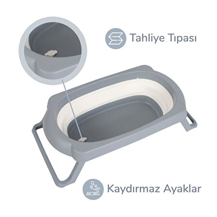 Wellgro Katlanır Bebek Küveti, Bebek Küvet, Katlanır Küvet 50 Litre