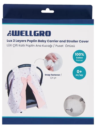 Wellgro Lüks Çift Katlı Poplin Puset Örtüsü - Bej
