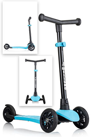 Wellgro Turbo 3 Tekerli Yükseklik Ayarlı Scooter, Mavi