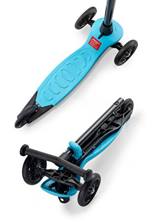 Wellgro Turbo 3 Tekerli Yükseklik Ayarlı Scooter, Mavi