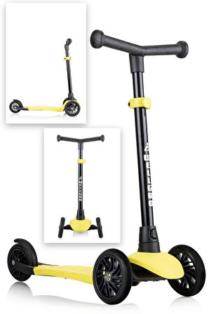 Wellgro Turbo 3 Tekerli Yükseklik Ayarlı Scooter, Sarı
