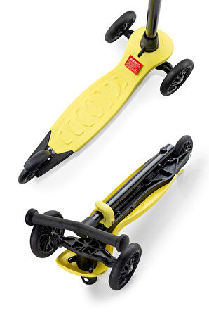 Wellgro Turbo 3 Tekerli Yükseklik Ayarlı Scooter, Sarı