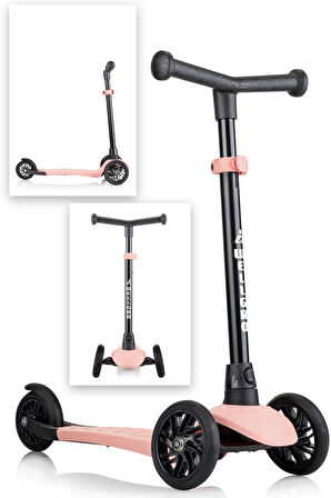 Wellgro Turbo 3 Tekerli Yükseklik Ayarlı Scooter, Pembe