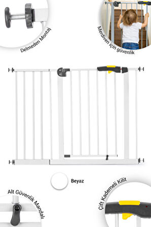 Wellgro Pro 110-115 cm Çocuk Güvenlik Kapısı, Merdiven Korkuluğı ve Kapı Korumalığı