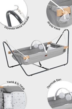 Wellgro Cozy Nest Hamak Beşik Gri, Anne Yanı Bebek Hamağı