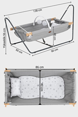 Wellgro Cozy Nest Hamak Beşik Gri, Anne Yanı Bebek Hamağı