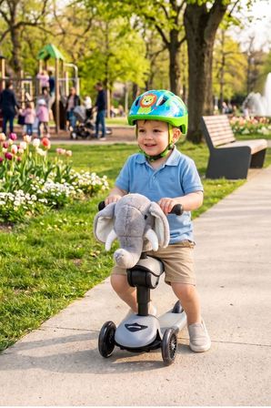 Wellgro Softyheads Çok Amaçlı Peluş Aksesuar - Scooter, Bisiklet, Bebek Arabası Başlığı, Fil