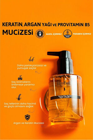 Reshell Onarıcı Besleyici Argan Ve Keratin Saç Bakım Yağı 100 ml