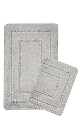 Doğal Kaymaz Taban Banyo Paspas Seti Uzun Ömürlü Yumuşak Dokulu Su Emici Yıkanabilir Çerçeve Set 50x80-50x40
