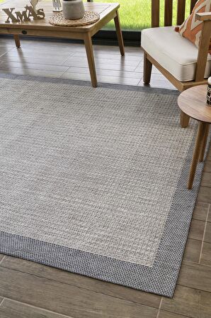 Konfor Sisalux 3092 Gri Jüt Tabanlı Modern Dokuma Kilim Sisal Hasır Halı