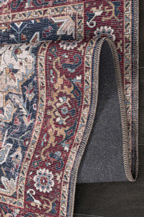 Konfor Antico 2323 Pamuk Tabanlı Yıkanabilir Otantik Vintage Klasik Eskitme Halı