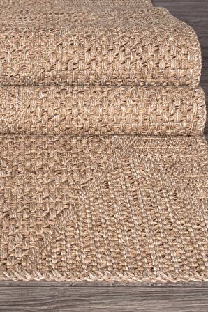 Rusticana 3102 Naturel Jüt Halı Modern Örme Kilim