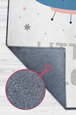 Homshtag Minik Kaşif Pamuklu Dokuma Tabanlı Yıkanabilir Kaymaz Dekoratif Çocuk Odası Halısı